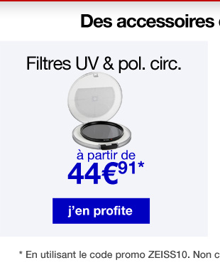 Filtres UV & pol. circ. à partir de 44€91