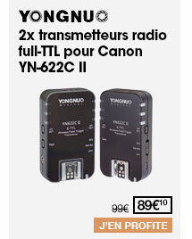 Yongnuo : 2x transmetteurs radio full-TTL pour Canon YN-622C II
