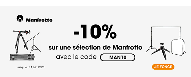 -10% sur une sélection de Manfrotto
