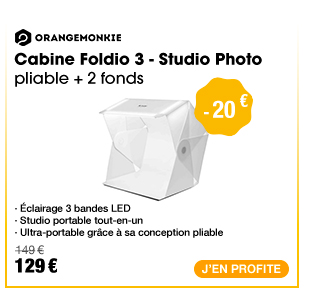 Orangemonkie Cabine Foldio 3 - Studio Photo pliable + 2 fonds