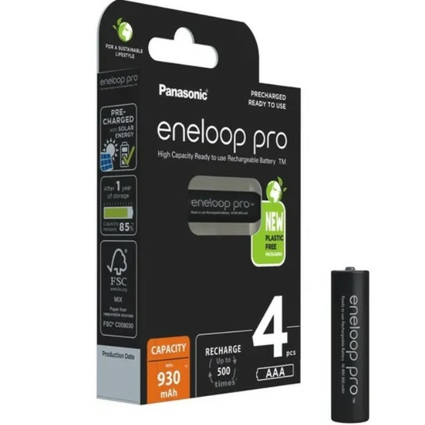 4 piles AAA rechargeables Eneloop Pro 930mAh 1.2V