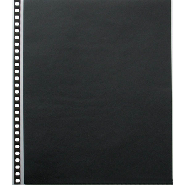 10 pochettes multi-perforées en polypropylène Cristal Laser avec feuillets noirs - 36x43cm
