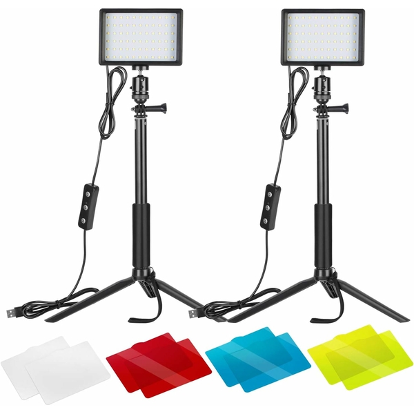 Kit de 2 Lampes Vidéo LED USB 5600k Dimmable