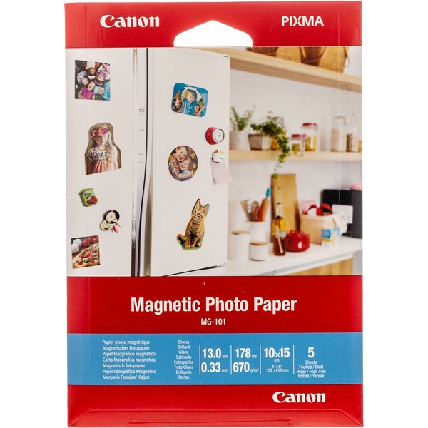 Papier photo magnétique Canon MG-101, 10 × 15 cm, 5 feuilles