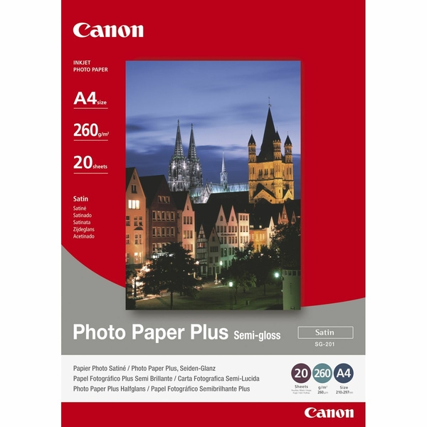Papier Photo Satiné 10 × 15cm Canon SG-201 - 5 feuilles