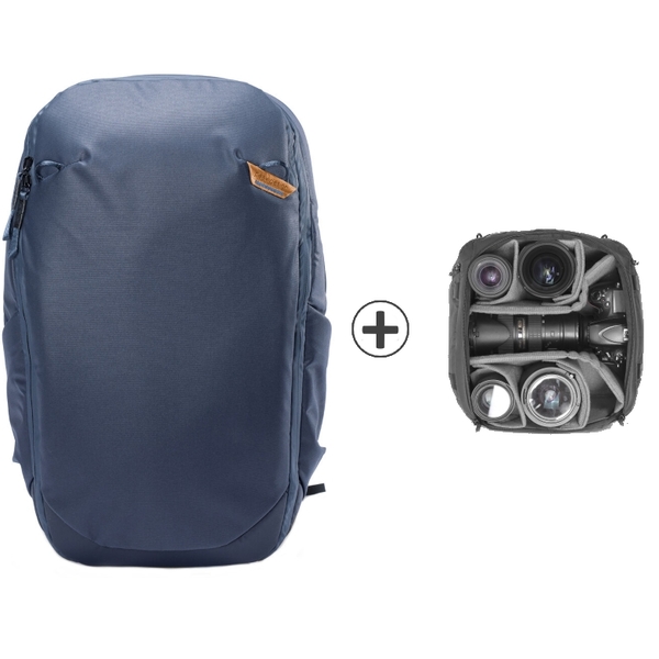 Travel Backpack 30L Midnight Blue + Camera Cube Medium