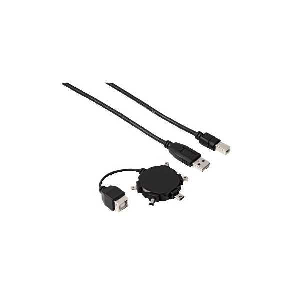 39733 - Kit USB A mâle => mini B4/B5/B6/B8/M4 mâles, noir, 0.5 m