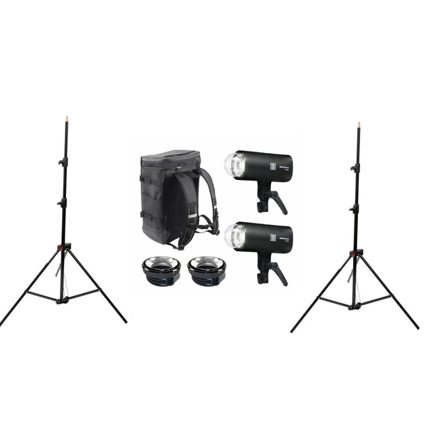 Kit Dual Three Off Camera + 2 pieds Manfrotto Alu compact